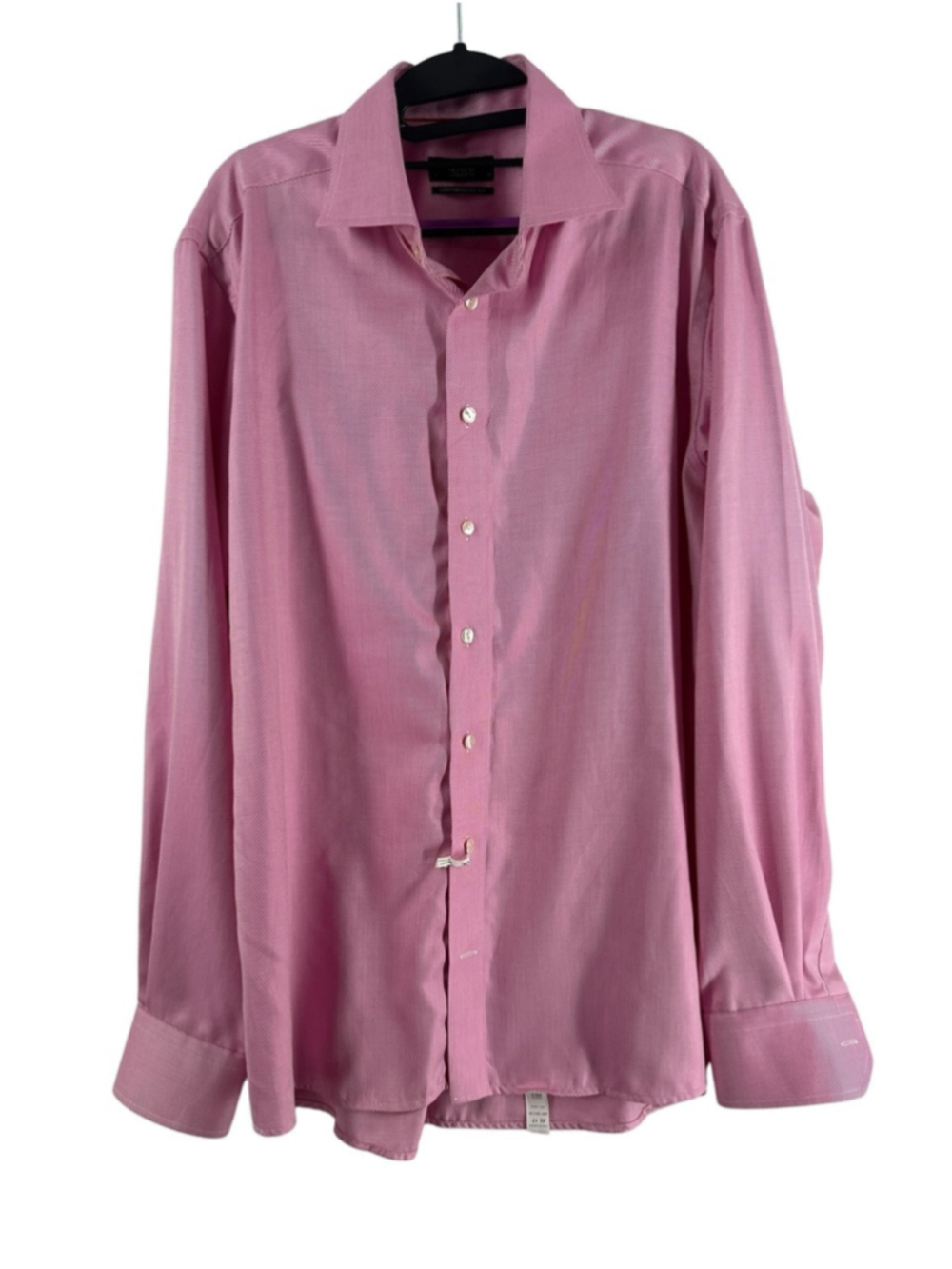 Eton Contemporary Fit Pink White Stripe Dress Shirt 17/43 Luxury Cotton Button